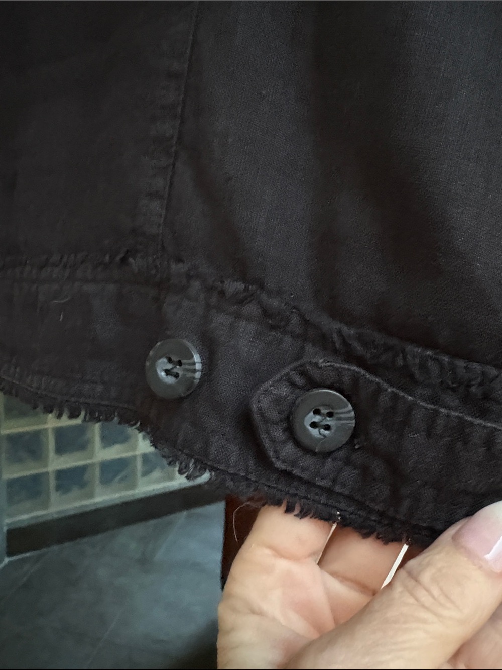 Lulu B Linen Travel Jacket XL Frayed hems -EUC. I paid $98 worn about 3 times - Picture 10 of 11